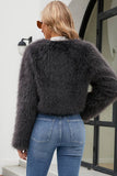 Aprikos Open Front Shearling Faux Fur Beskuren Coat