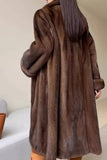 Kaffe Öppen Front Faux Fur Lång Kvinnor Fluffig Kappa