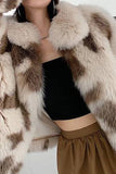 Khaki Sjal Lapel Midi Faux Päls Shearling Coat
