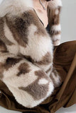 Khaki Sjal Lapel Midi Faux Päls Shearling Coat
