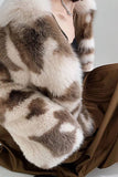 Khaki Sjal Lapel Midi Faux Päls Shearling Coat
