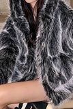 Svart huva Festival Faux Fur Shearling Coat