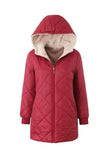 Svart Fleece Quiltad Monterad Faux Fur Kvinnor Puffer Jacka