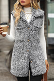 Svart fleece Button Down Vest
