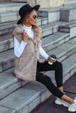 Svart fleece Button Down Vest