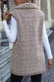 Svart fleece Button Down Vest