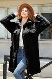 Kamel Fleece Button Down Midi Coat