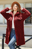 Kamel Fleece Button Down Midi Coat