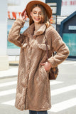 Kamel Fleece Button Down Midi Coat