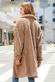 Kamel Fleece Button Down Midi Coat