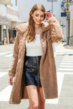 Kamel Fleece Button Down Midi Coat