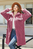 Kamel Fleece Button Down Midi Coat