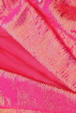 Glittrande rosa paljetter Kvinnor Party Kavaj