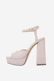Chunky Pink One Strap High Heel Sandaler