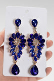 Royal Blue Vintage Strass Teardrop Dinglande Örhängen