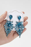 Röd Glittrande Strass Drop Dangle Örhängen för bal