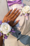 Elfenbensrosa Handled Corsage och män Boutonniere inställd för balbröllopsfest