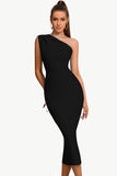 Bodycon En axel Svart Party Klänning
