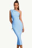 Bodycon En axel Svart Party Klänning