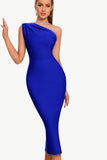 Bodycon En axel Svart Party Klänning