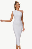 Bodycon En axel Svart Party Klänning