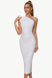 Bodycon En axel Svart Party Klänning