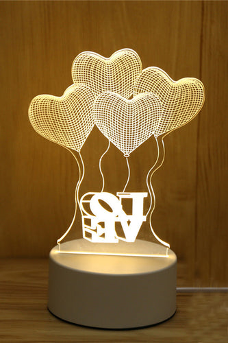 Kreativ gåva 3D Natt ljus Alla hjärtans dag gåva