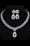 Royal Blue Crystal Halsband Örhänge Smycken Set