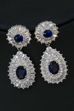 Royal Blue Crystal Halsband Örhänge Smycken Set