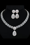 Royal Blue Crystal Halsband Örhänge Smycken Set