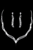 Silver Crystal Halsband Örhängen Smycken Set