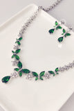 Royal Blue Butterfly Crystal Drop Örhängen Halsband Smycken Set