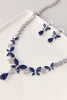 Load image into Gallery viewer, Royal Blue Butterfly Crystal Drop Örhängen Halsband Smycken Set