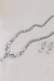 Royal Blue Butterfly Crystal Drop Örhängen Halsband Smycken Set