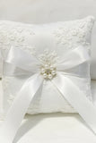 Elfenben Spets Pearl Bowknot Ring Bearer Kudde