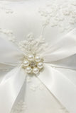 Elfenben Spets Pearl Bowknot Ring Bearer Kudde