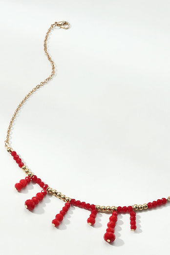 Boho Style Rött Halsband