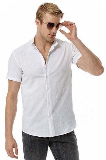 Svart Tillfällig Sommar Kortärmad Skjorta För Män