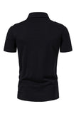 Svarta Slim Fit Kortärmade Toppar för män