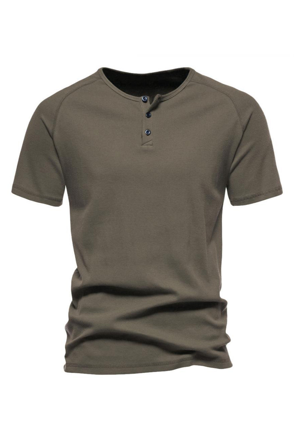 Knappar Sommar Kortärmad Tillfällig T-shirt för Män
