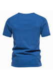 Knappar Sommar Kortärmad Tillfällig T-shirt för Män