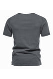 Knappar Sommar Kortärmad Tillfällig T-shirt för Män