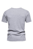 Knappar Sommar Kortärmad Tillfällig T-shirt för Män