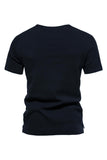 Knappar Sommar Kortärmad Tillfällig T-shirt för Män