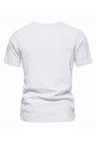 Knappar Sommar Kortärmad Tillfällig T-shirt för Män