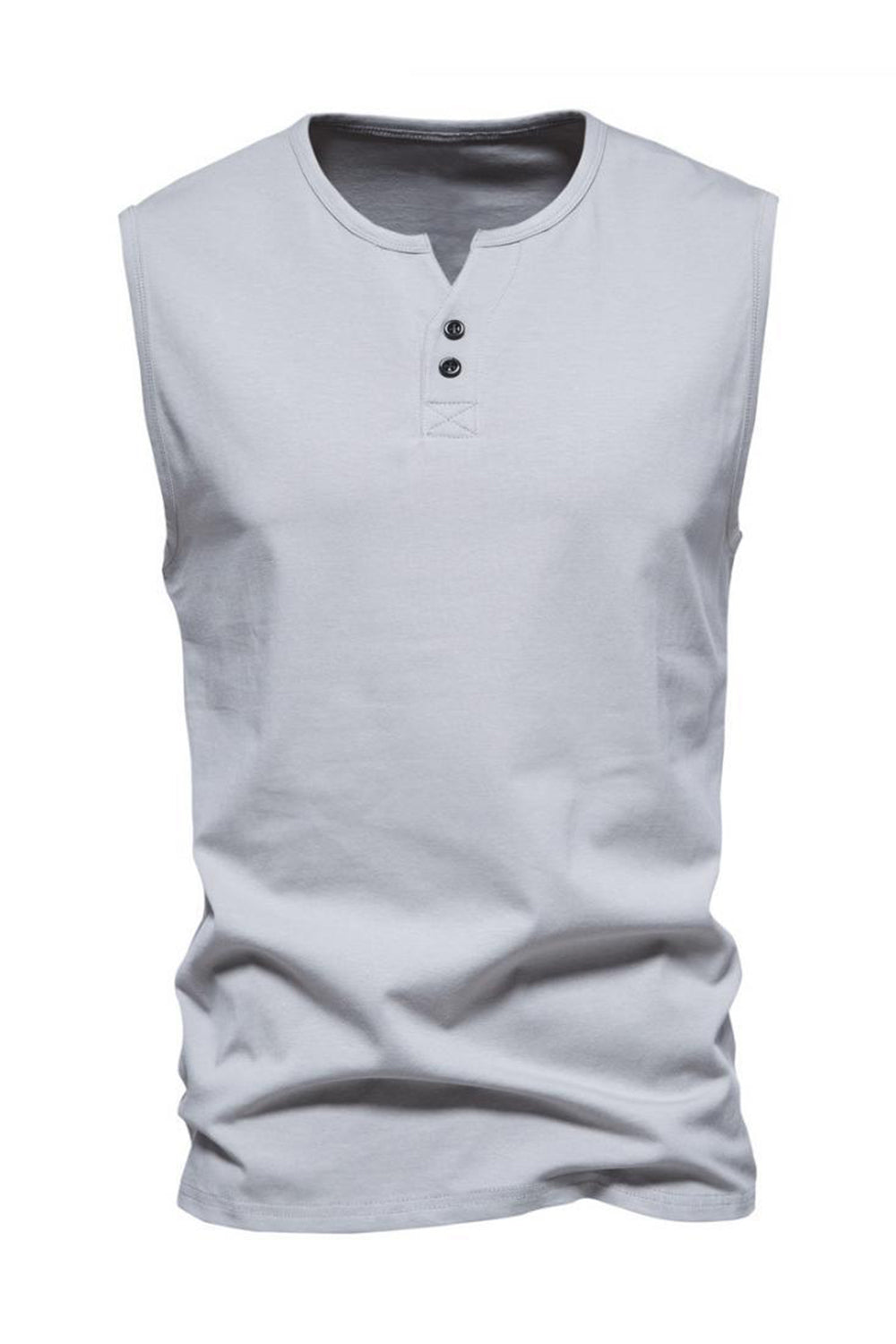 Sommar ärmlösa Knappar T-shirt för Män