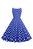Svarta Prickar Vintage 1950-Talets Klänning