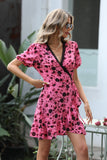 Fuchsia Tryckt Wrap Sommarklänning