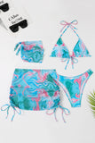 Orange Grimma Tryckt Bikini Set