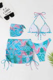 Orange Grimma Tryckt Bikini Set